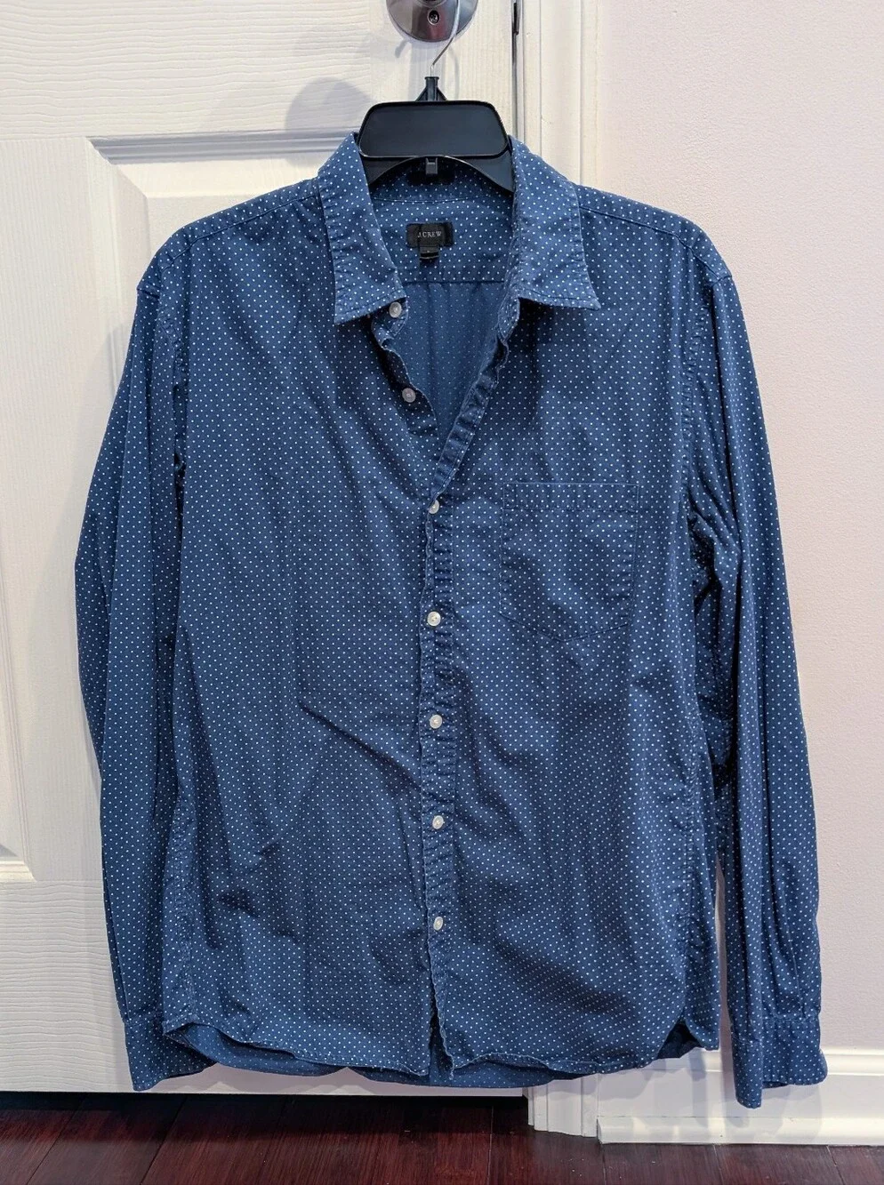 J. Crew Navy Blue Microdot Button-Down Shirt